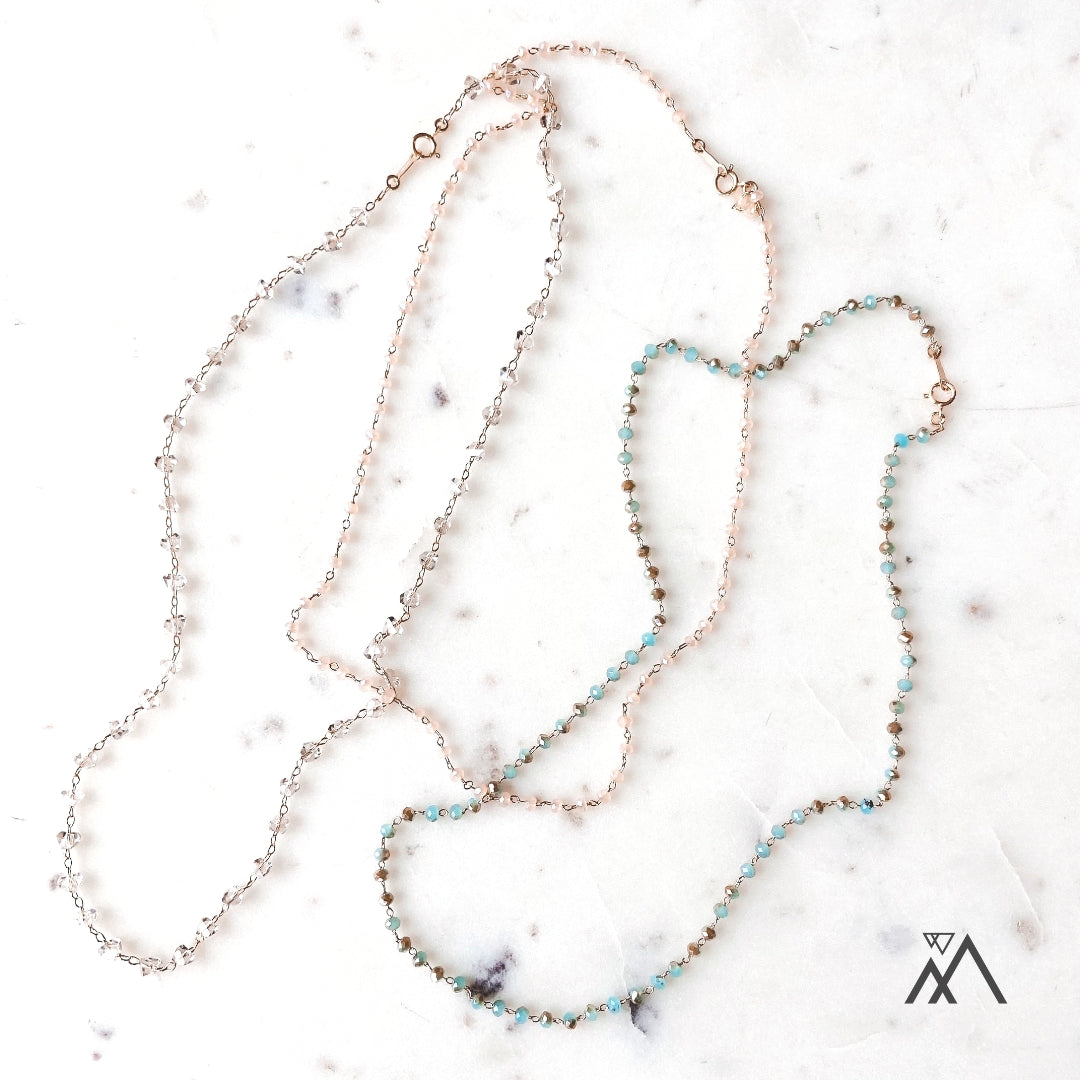 Crystal Bead / necklaces & adjustable bracelet