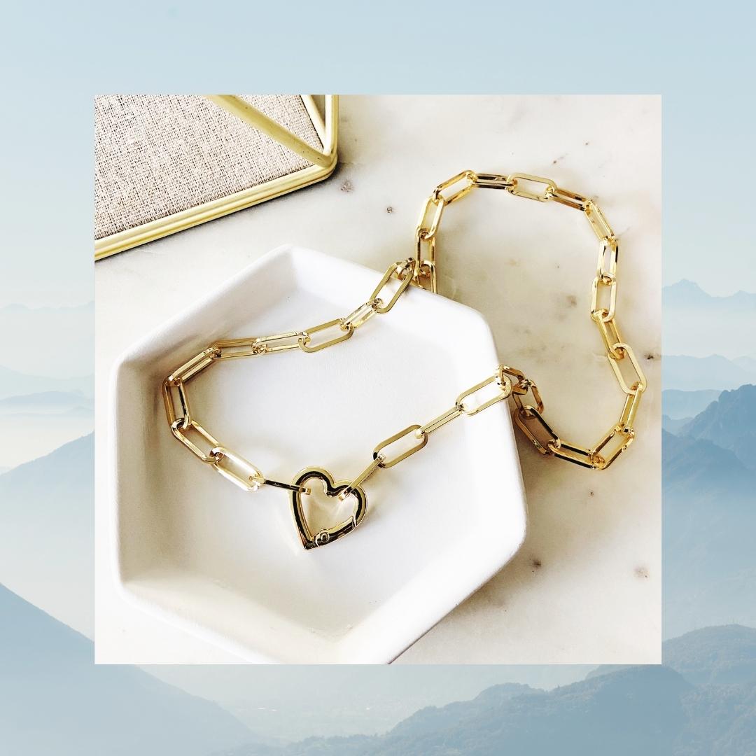 Open Heart + Paper Clip Chain