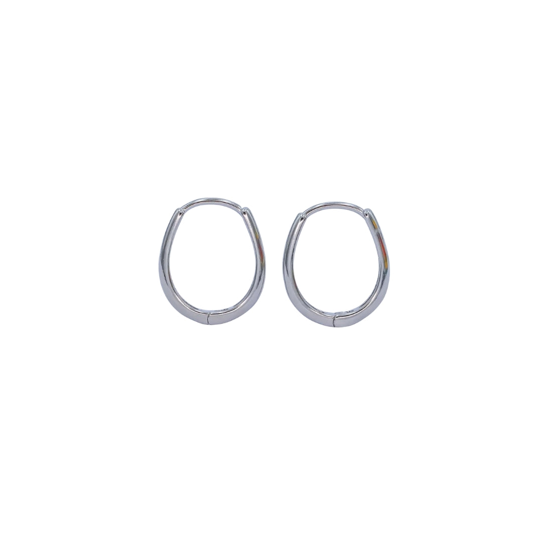 Oval Huggie Hoops