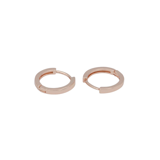 Round Rose Gold Huggie Hoops