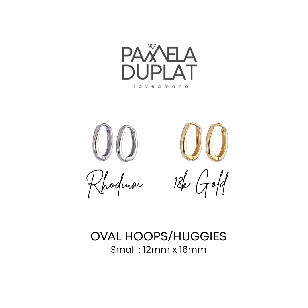 Oval Huggie Hoops