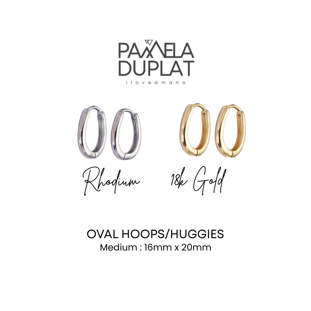 Oval Huggie Hoops