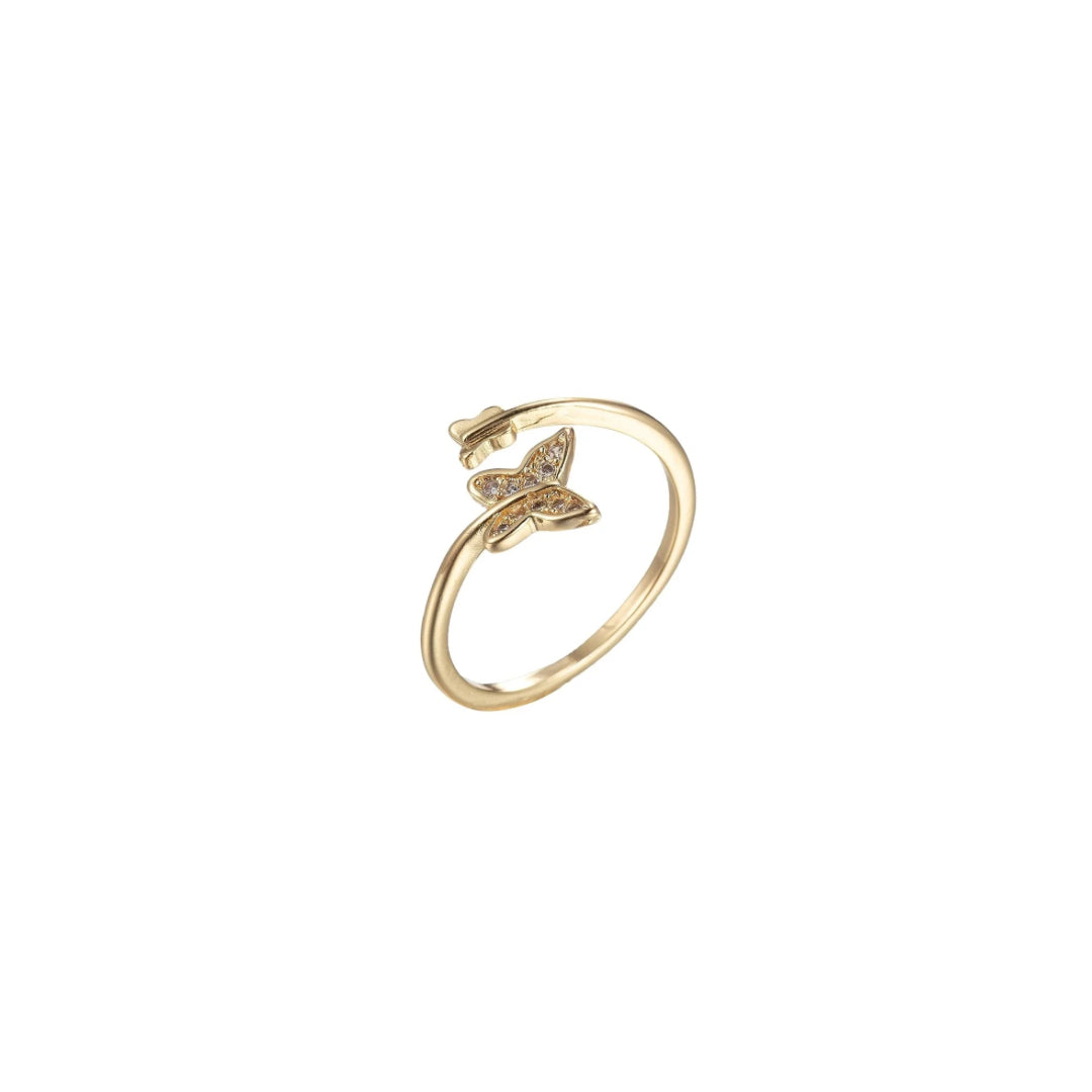Dainty Double Butterfly Ring